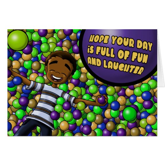 African American Boy Birthday Cards (Front Horizontal)