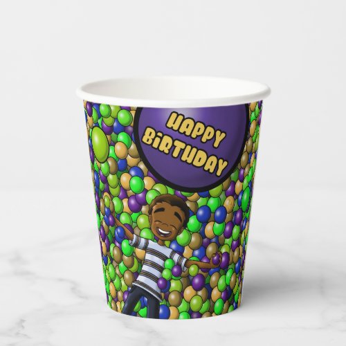 African American Boy Birthday Paper Cups