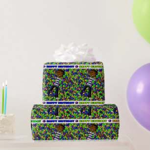 African American Boy Birthday Wrapping Paper