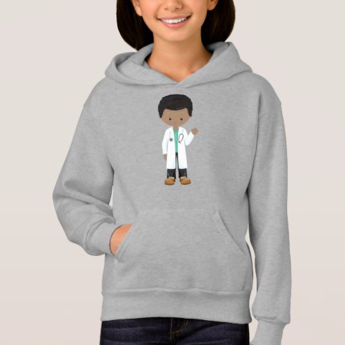 African American Boy Doctor Lab Coat Medicine Hoodie