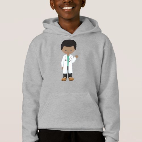 African American Boy Doctor Lab Coat Medicine Hoodie