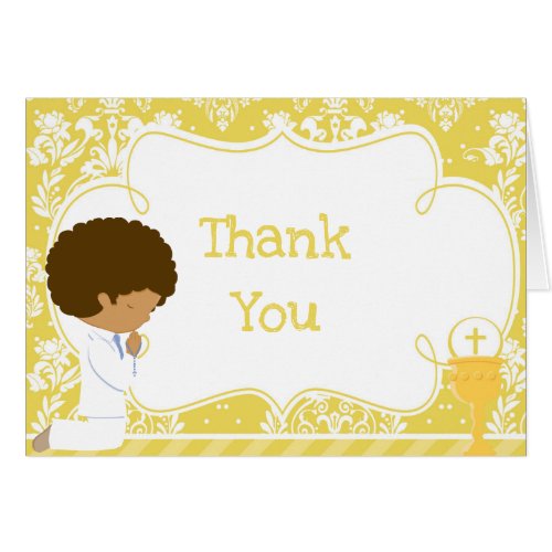 African American Boy First Communion  Thank You