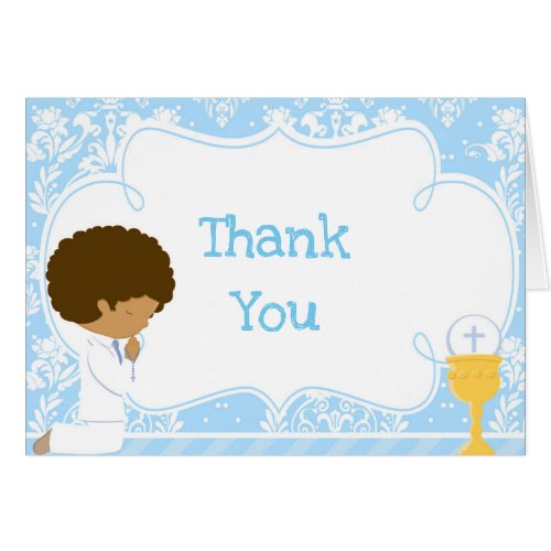 African American Boy First Communion  Thank You