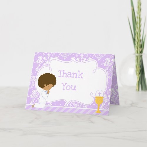 African American Boy First Communion 'Thank You'