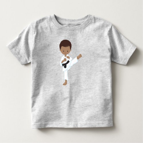 African American Boy Karate Boy Black Belt Kata Toddler T_shirt