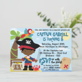 African American Boy Pirate Party Invitations (Standing Front)