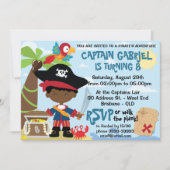 African American Boy Pirate Party Invitations (Front)