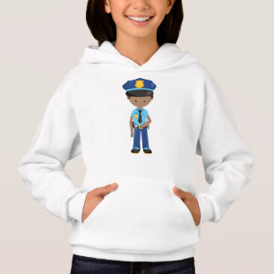 African American Boy, Policeman, Police Officer Hoodie
