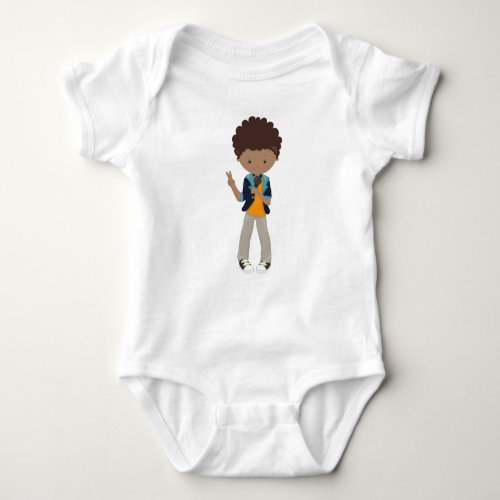 African American Boy Rock Boy Band Singer Music Baby Bodysuit