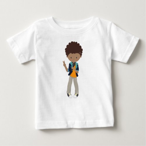 African American Boy Rock Boy Band Singer Music Baby T_Shirt