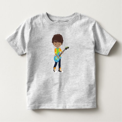 African American Boy Rock Boy Guitar Player Toddler T_shirt