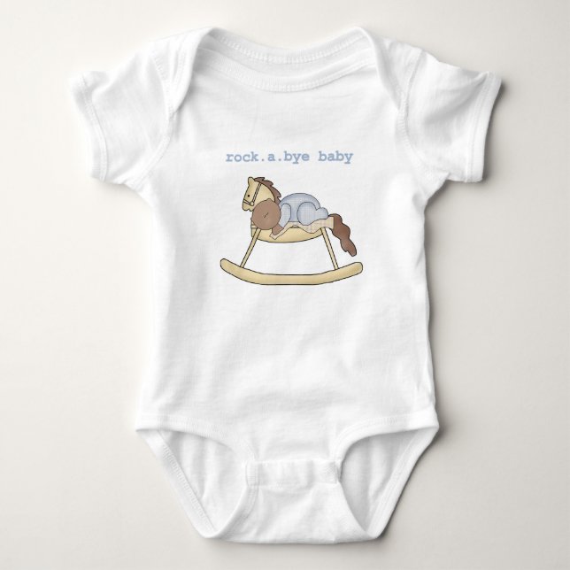 African American Boy Rocking Horse Baby Bodysuit (Front)