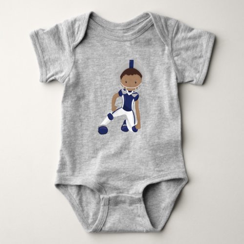 African American Boy Rugby American Football Baby Bodysuit