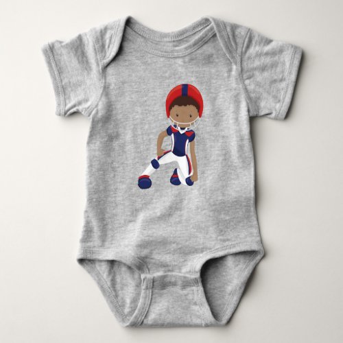 African American Boy Rugby Player Team Sport Baby Bodysuit