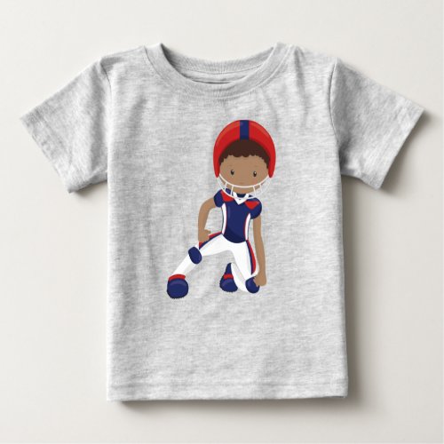 African American Boy Rugby Player Team Sport Baby T_Shirt