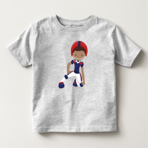 African American Boy Rugby Player Team Sport Toddler T_shirt