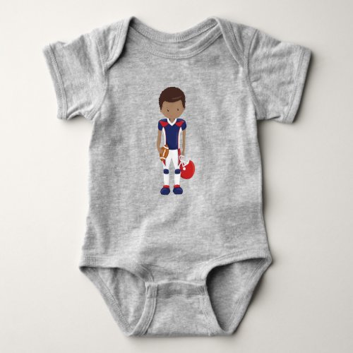 African American Boy Team Sport Rugby Player Baby Bodysuit