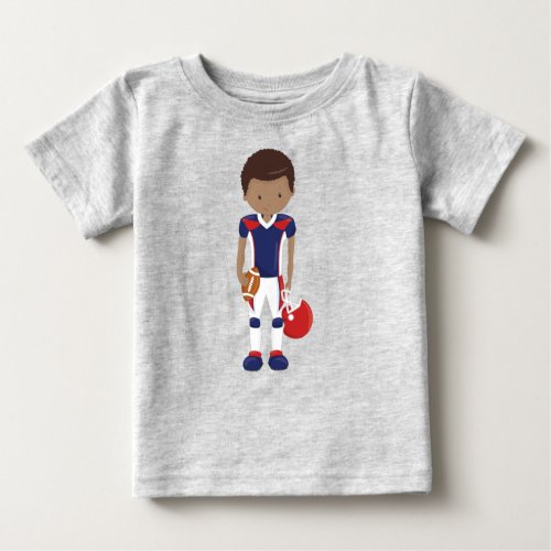 African American Boy Team Sport Rugby Player Baby T_Shirt