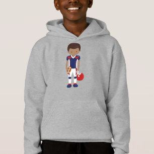 African American Boy, Team Sport, Rugby Player Hoodie