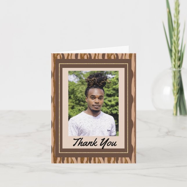 African American Boy's Graduation Thank You Card (Front)