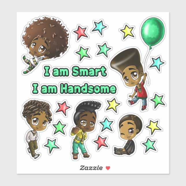 African American Boys Sticker (Sheet)