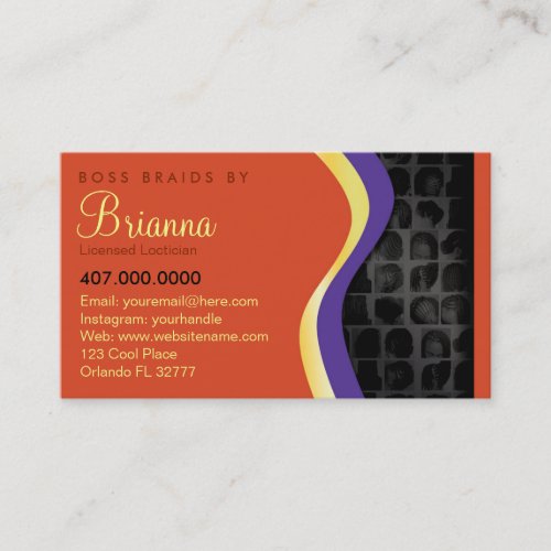 African American Braider Braids Appointment Card
