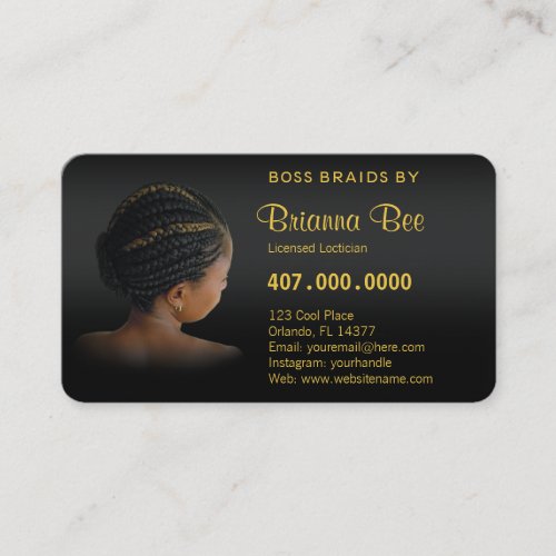 African American Braider Braids Appointment Card