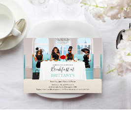 African American Bridal Black Dress Table Invitation