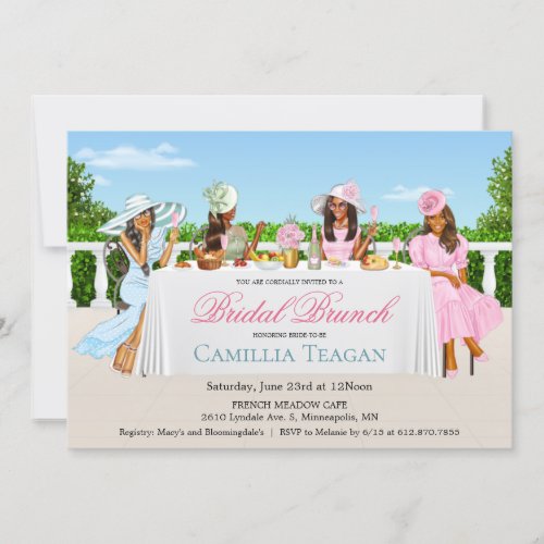 African American Bridal Brunch Party Invitation