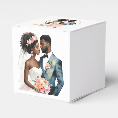 African American Bridal Couple Wedding Favor Boxes