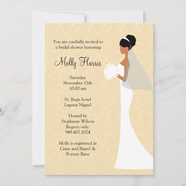 African American Bridal Shower Invitation (Front)