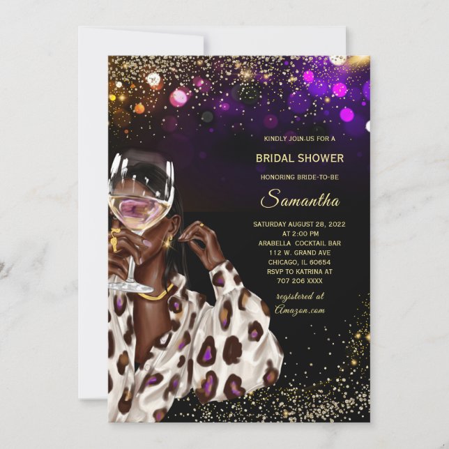 African American Bridal Shower Invitations (Front)
