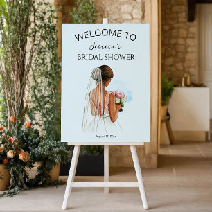 African American Bridal Shower Welcome Foam Board