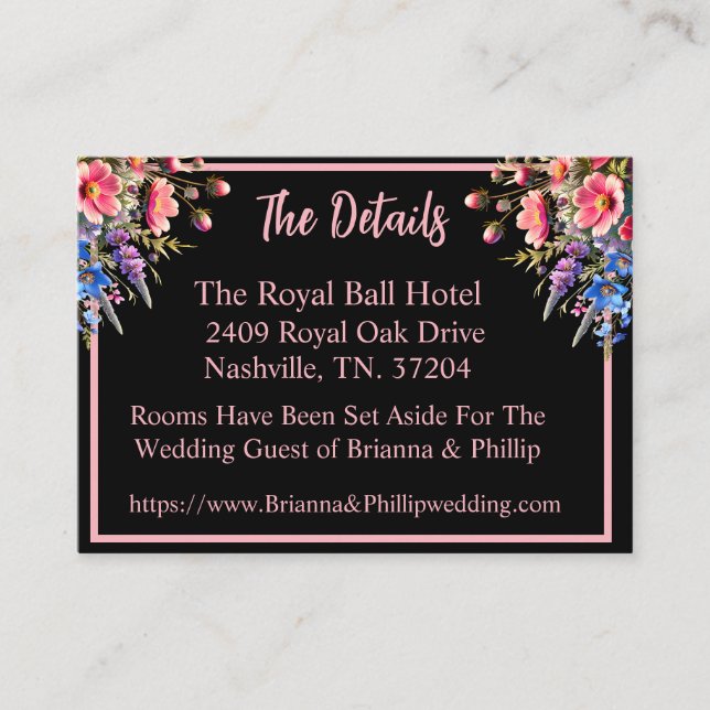 African-American Bride and Groom Moonlight Enclosure Card (Front)