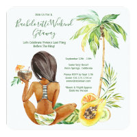 African American Bride Bachelorette Beach Weekend Invitation
