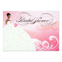 AFRICAN AMERICAN BRIDE Bridal Shower | baby pink Invitation