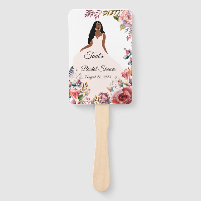 African American Bride Bridal Shower FAn (Front)