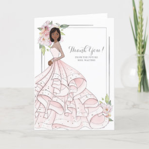 African American Bride Bridal Shower Future Mrs Letterpress Thank You Card