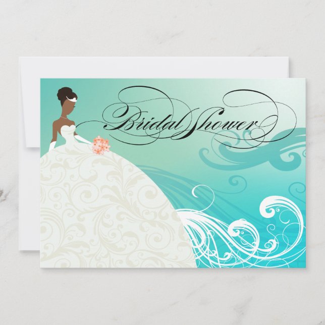 AFRICAN AMERICAN BRIDE ~ Bridal Shower Invitation (Front)