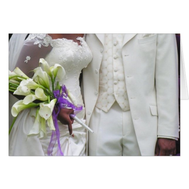 African American Bride & Groom Cards (Front Horizontal)