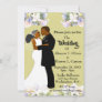 African American Bride & Groom Floral Wedding  Invitation
