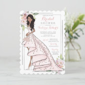 African American Bride in Gown Bridal Shower Invitation (Standing Front)