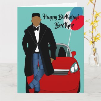 African American Brother Birthday Card 