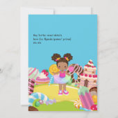 African American Candy Land Girl Birthday Party Invitation (Back)