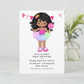 African American Candy Land Girl Birthday Party Invitation (Standing Front)
