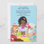 African American Candy Land Girl Birthday Party Invitation (Front)