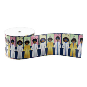African American Carolers Singers Christmas Choir Grosgrain Ribbon