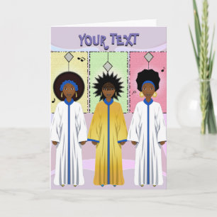 African American Carolers Singers Christmas Choir Holiday Card