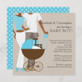 African American Carriage Couple Baby Shower Invitation (Front/Back)