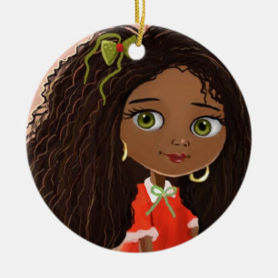 African American cartoon girl ornaments